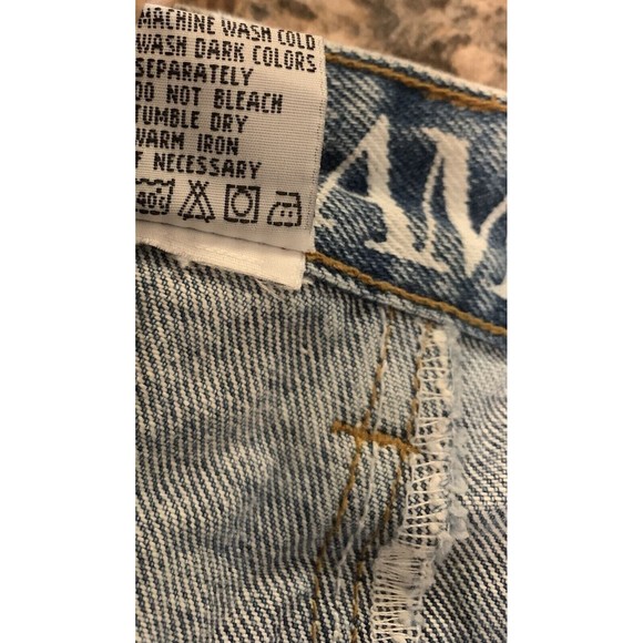 Vintage Sam & Libby 90's Denim Maxi Slit A Line Skirt Size 5/6 Modest Hong Kong - Picture 15 of 16